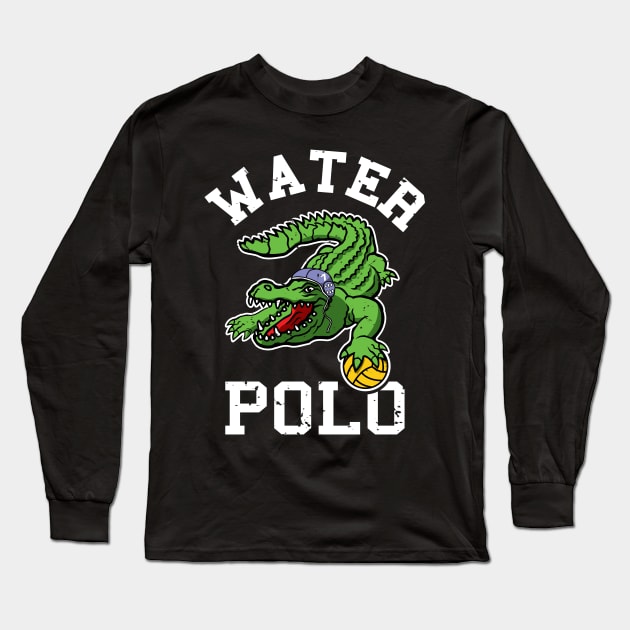 Water Polo Swimming Gator For Water Polo Swimmer Long Sleeve T-Shirt by atomguy